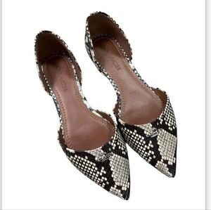 Coach Snake Print Snakeskin Leather Pointy Flats Size 9M